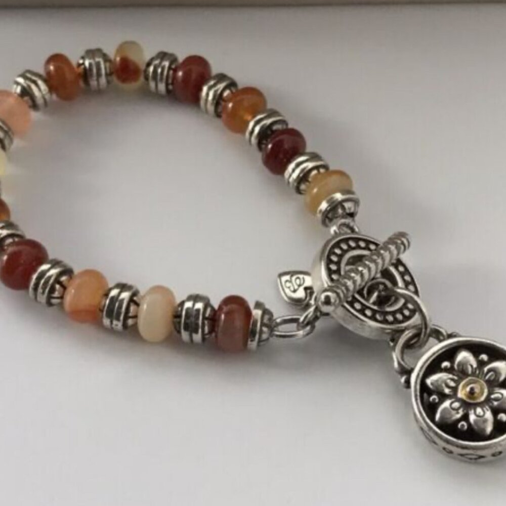 Bundle of Two Bracelets - Brighton Agate Beaded and Silver Baltic Amber - Picture 2 of 9